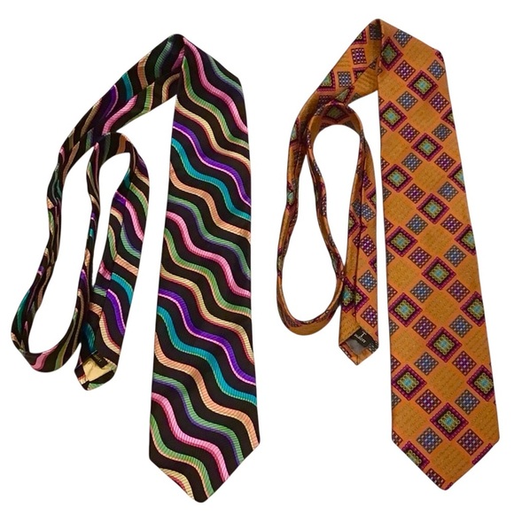 Robert Talbott Handsewn Silk Colorful  Patterned Ties Set Nordstrom USA Made - Picture 2 of 13
